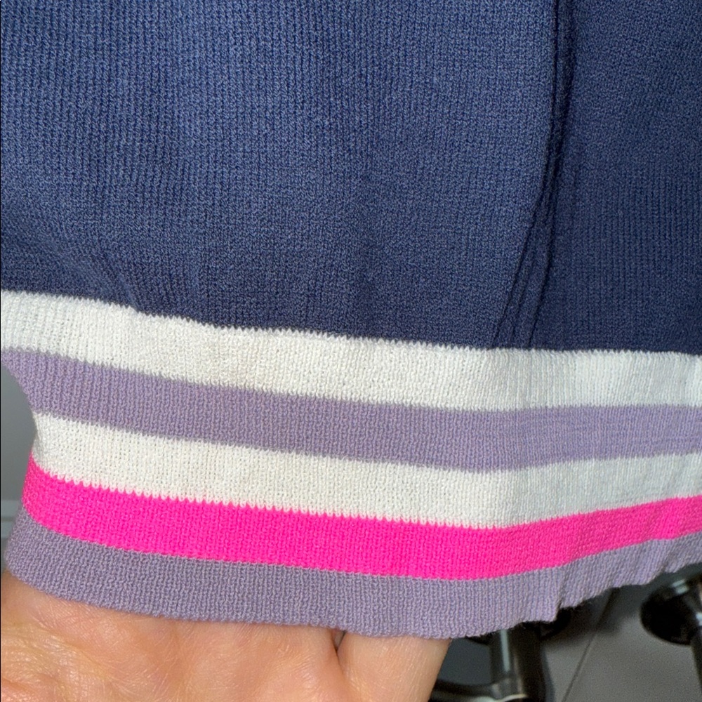 NWT J. Crew Navy Cardigan with Pink Trim - Picture 5 of 6